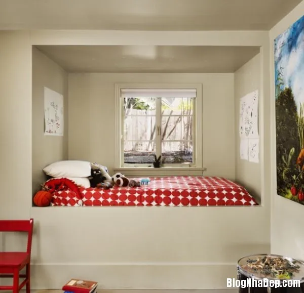 Tiết kiệm không gian với giường ngủ trong hốc tường