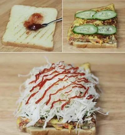 Bánh kẹp sandwich thơm ngon cho bữa sáng đầy dưỡng chất