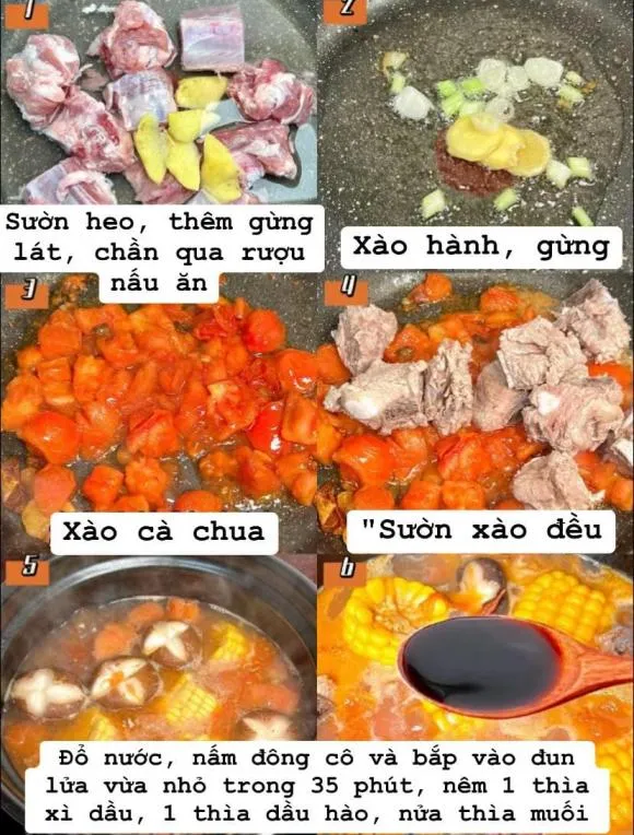 Bật mí cách làm món canh sườn nấu cà chua và ngô ngọt, ấm bụng cho ngày mưa bão