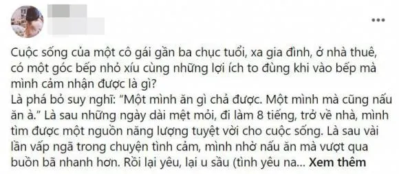 Bỏ qua suy nghĩ một mình ăn gì cũng được, cô gái gần 30 tuổi khoe bữa cơm tự nấu ai cũng mê