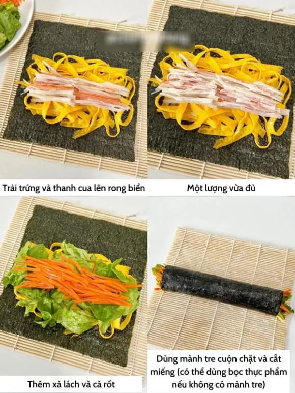 Cách làm món sushi cuộn rau củ giảm béo sau Tết