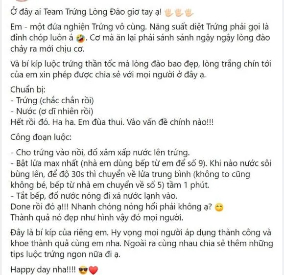 Dân mạng đua nhau chia sẻ bí quyết luộc trứng lòng đào, tưởng dễ nhưng không phải ai cũng làm được