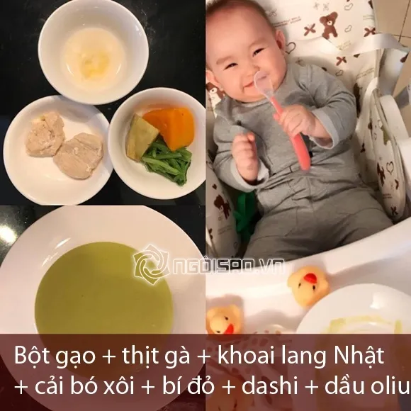 Học hỏi thực đơn ăn dặm đủ chất lại cực ngon siêu mẫu Hồng Quế nấu cho con