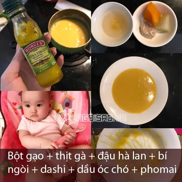 Học hỏi thực đơn ăn dặm đủ chất lại cực ngon siêu mẫu Hồng Quế nấu cho con