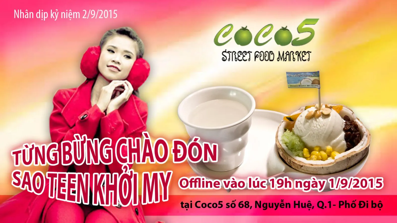 Khởi My mừng Quốc khánh 2/9 tại chuỗi nhà hàng CoCo5