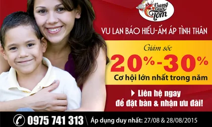 Nhà hàng Vương Quốc Tôm ưu đãi sốc dịp Vu Lan