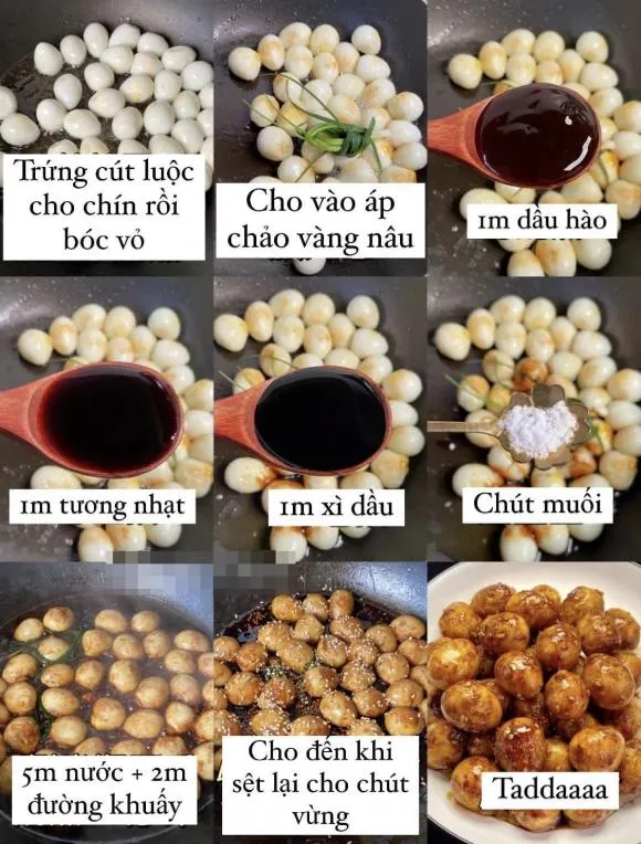 Trứng cút làm kiểu này, không những rẻ tiền mà còn cực hao cơm